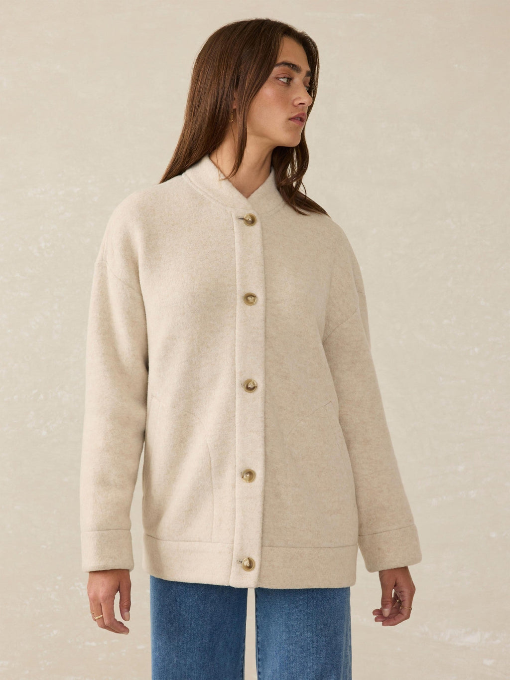 Pacific Knit Jacket - Oat Melange