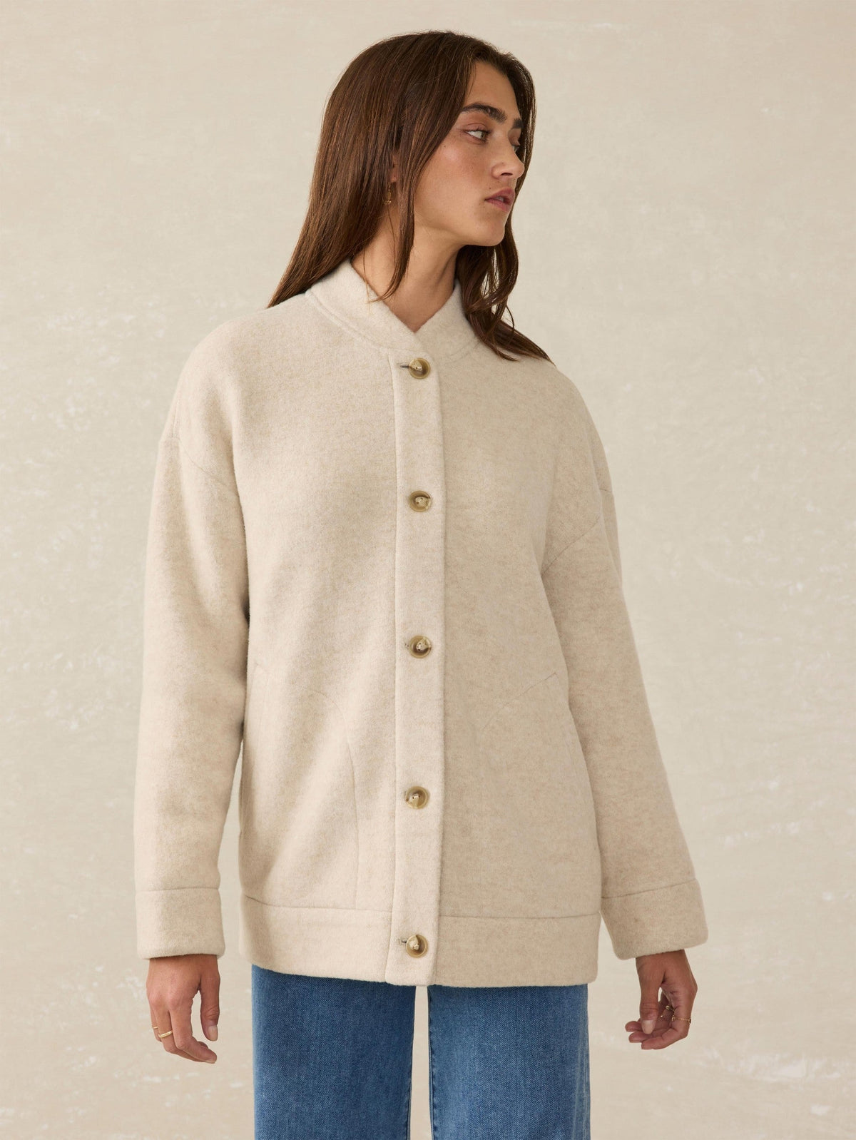 Pacific Knit Jacket - Oat Melange