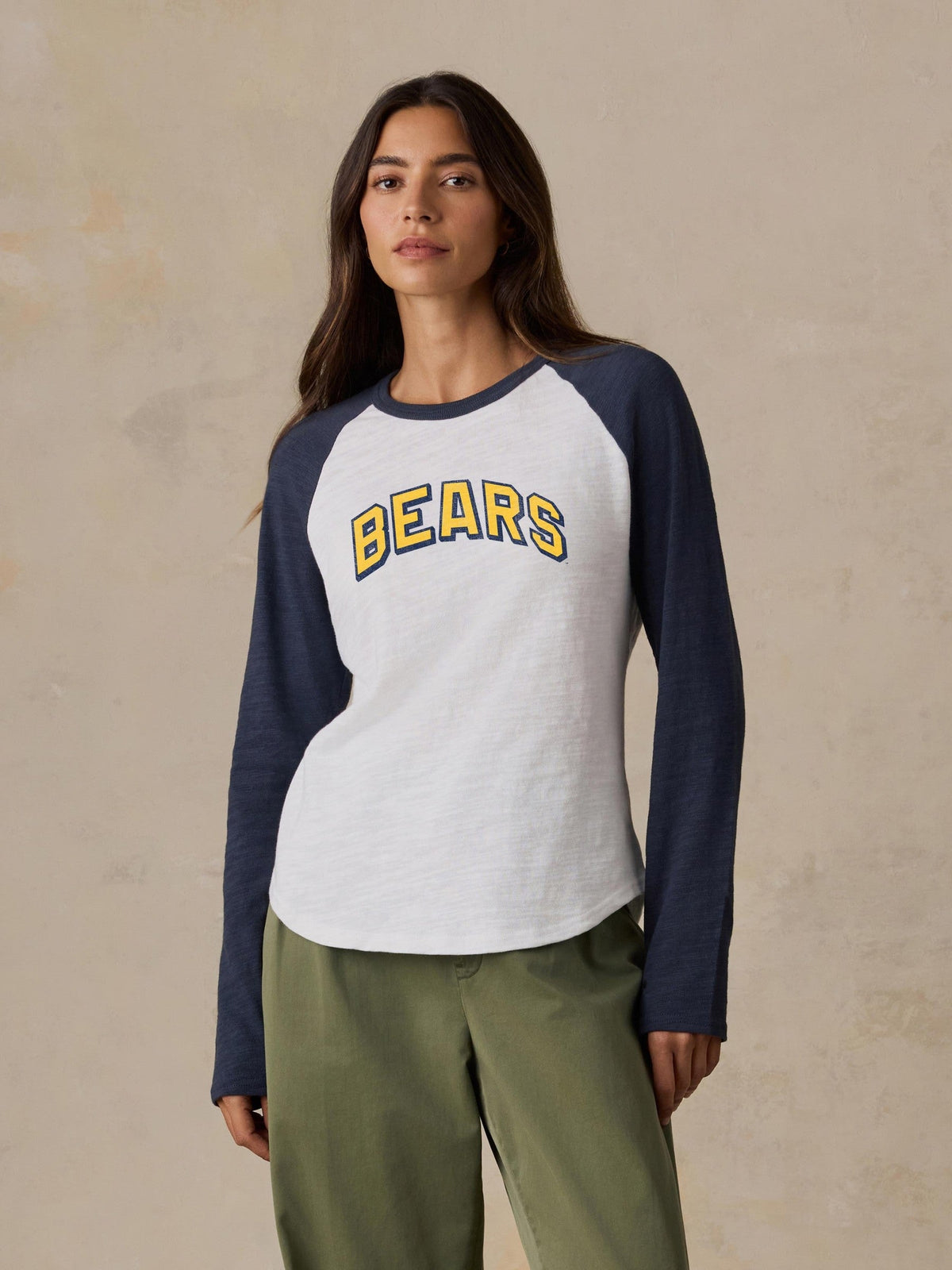 University of California Berkeley Sunwashed Organic Raglan Long-Sleeve - Blue Nights