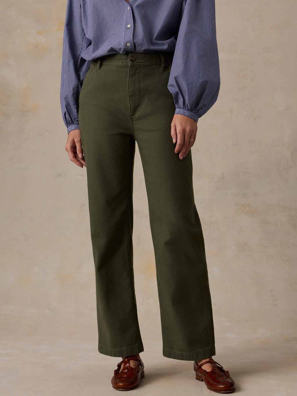 Sunwashed Canvas Dockside Pant - Olive Night