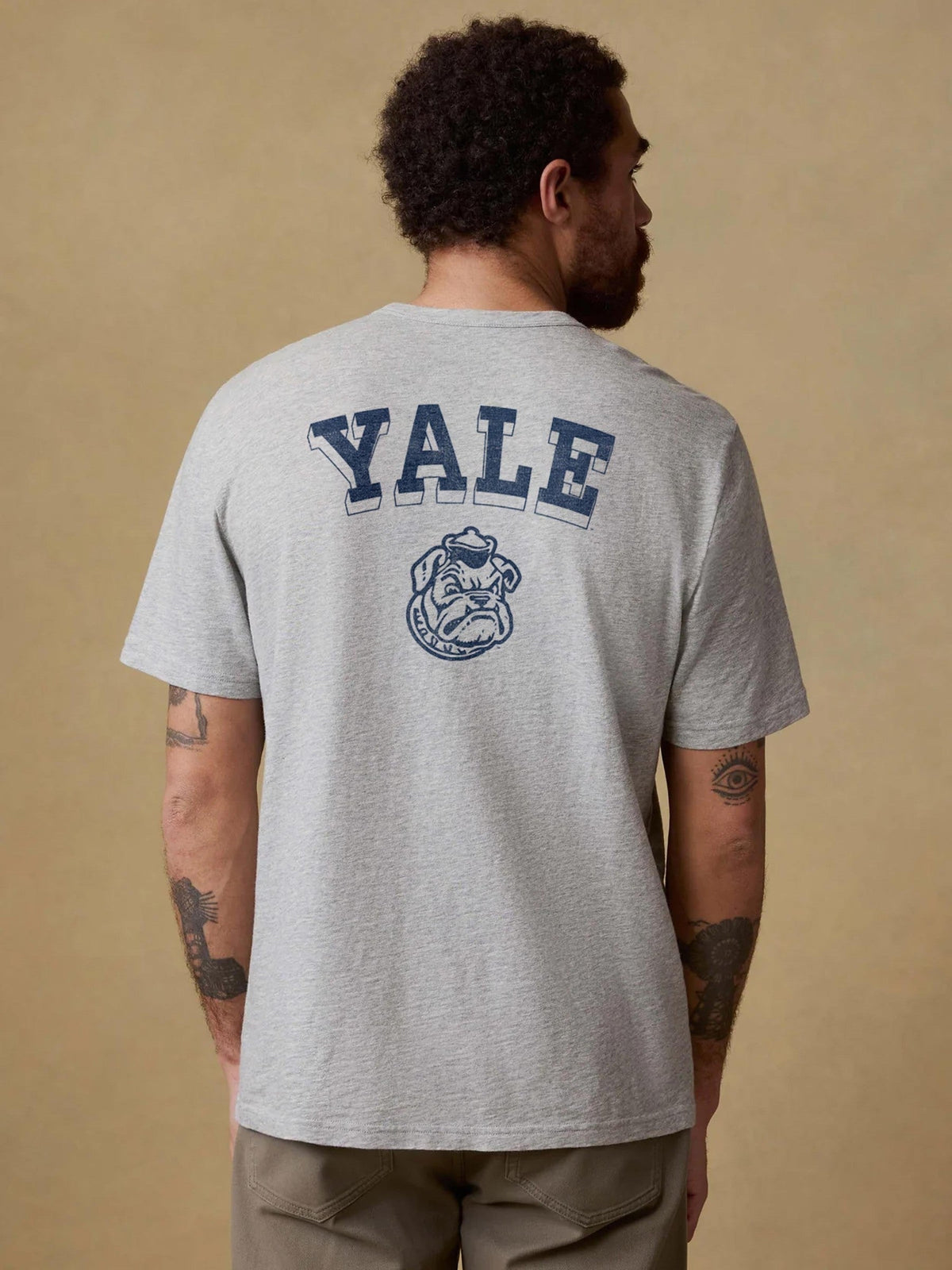 Yale Sunwashed Regenerative Pocket Tee - Granite Heather