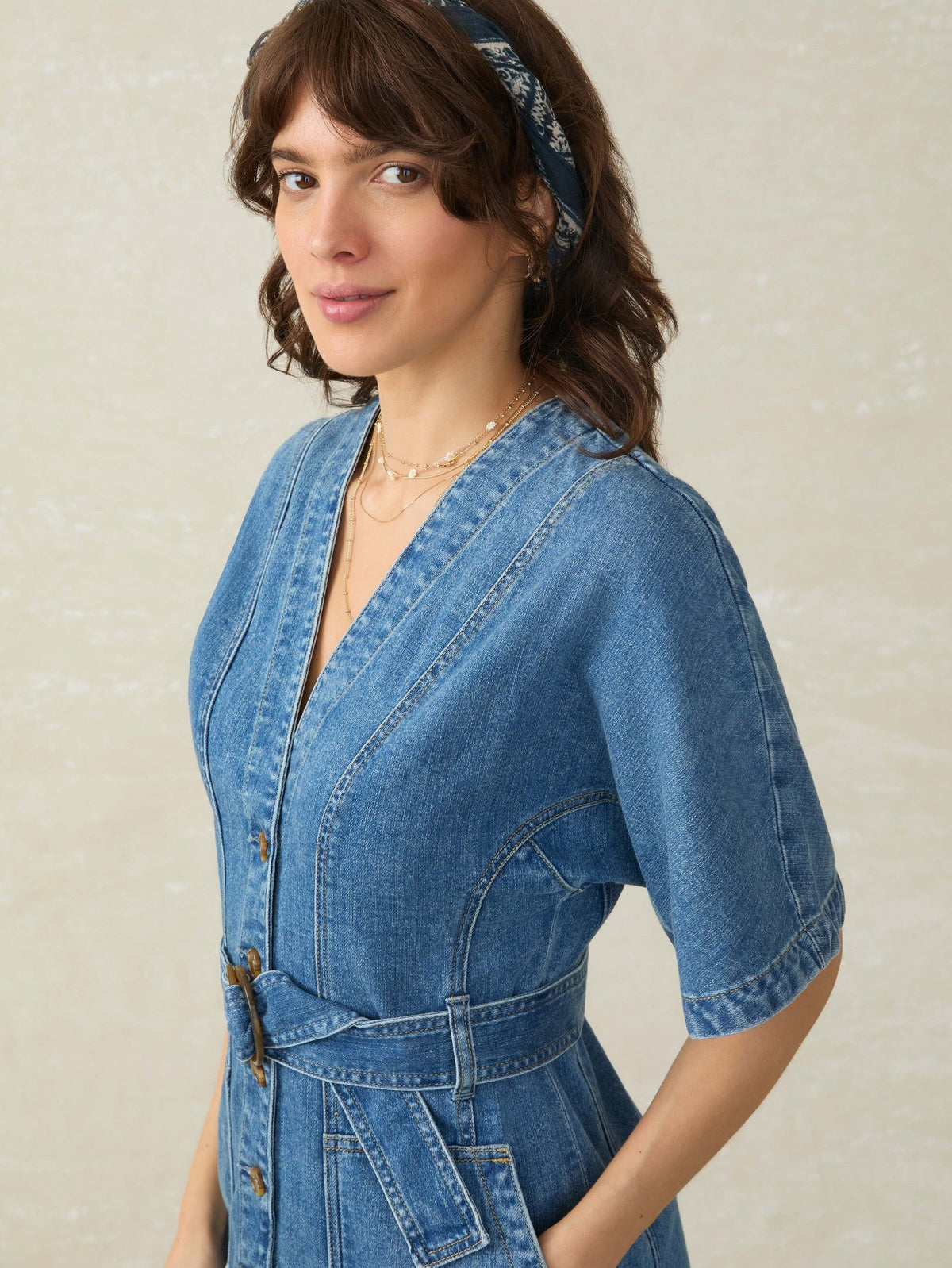 Denim Camille Mini Dress - Sedona Blue Wash
