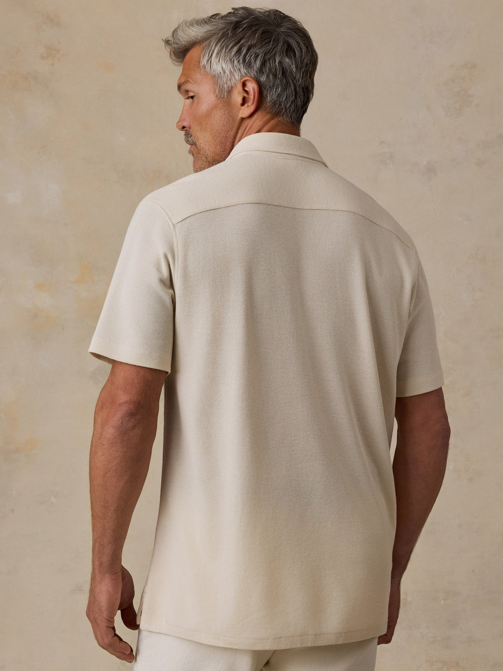 Short-Sleeve Waffle Knit Shirt - Whitecap