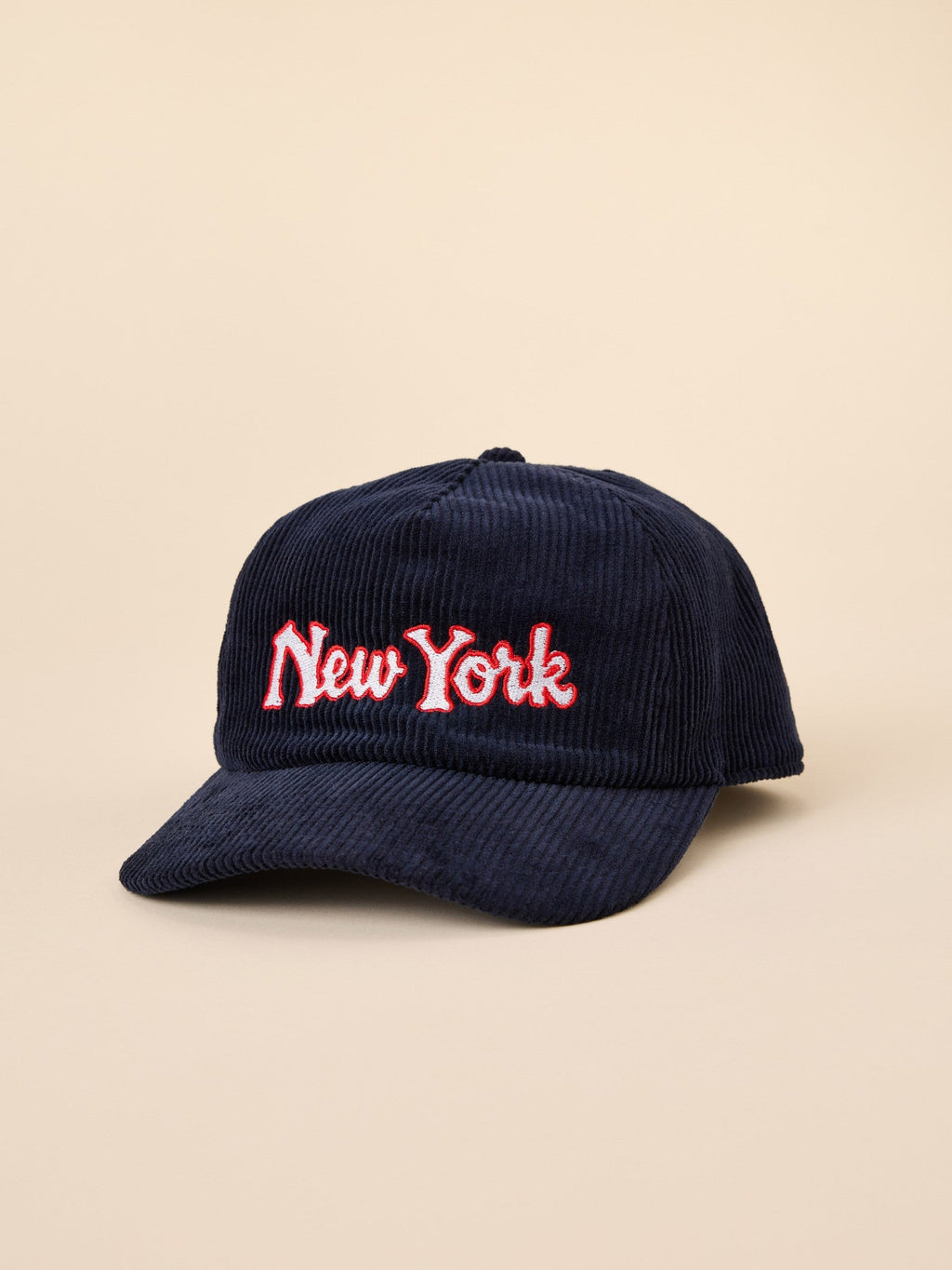 New York Pinch Front Cord Hat - Navy