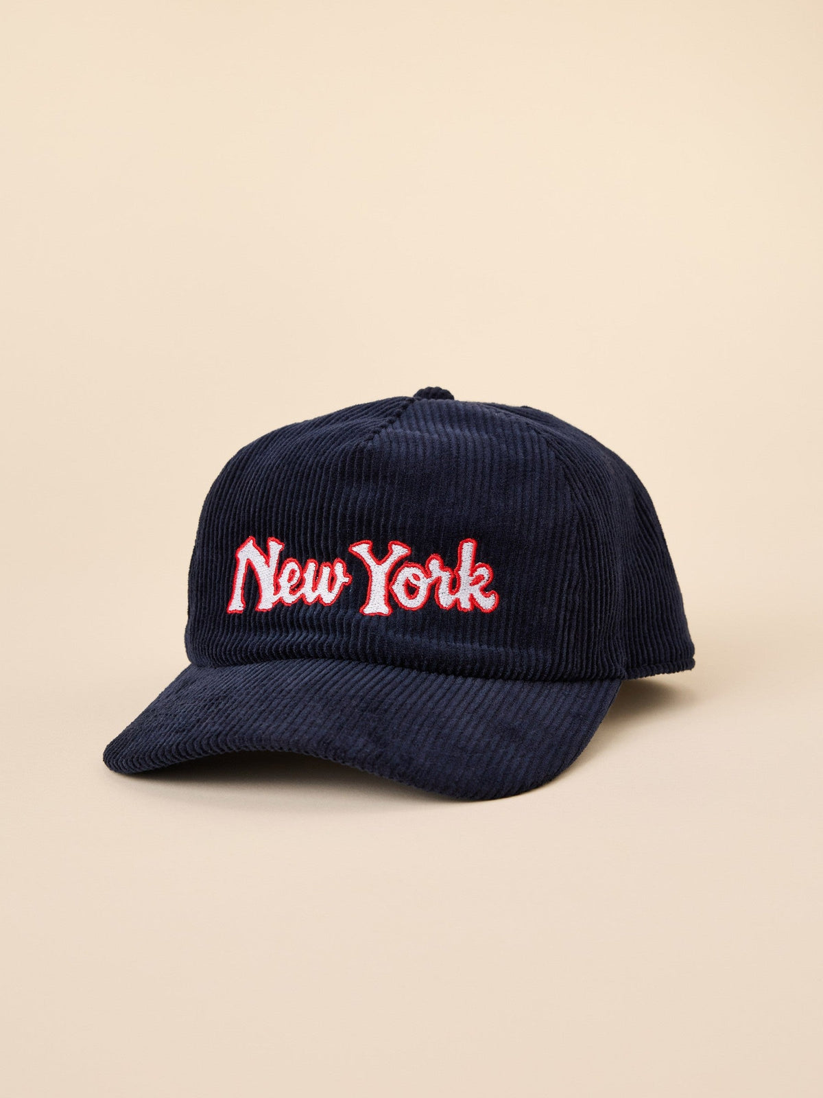 New York Pinch Front Cord Hat - Navy