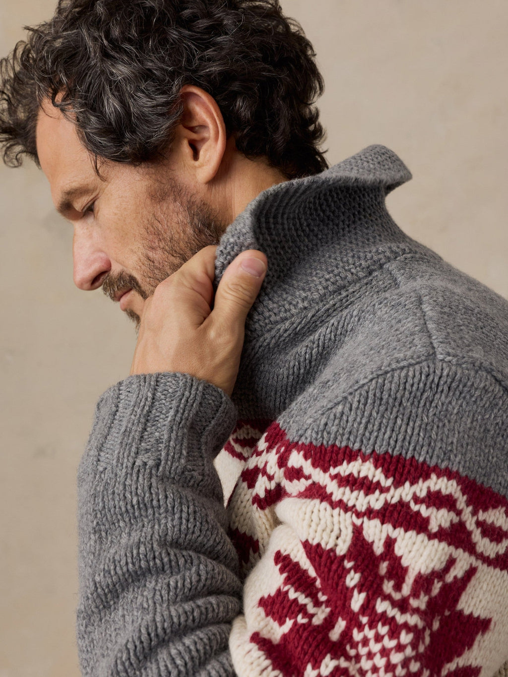 Winter Zip Cardigan - Cranberry Peak Snowfall