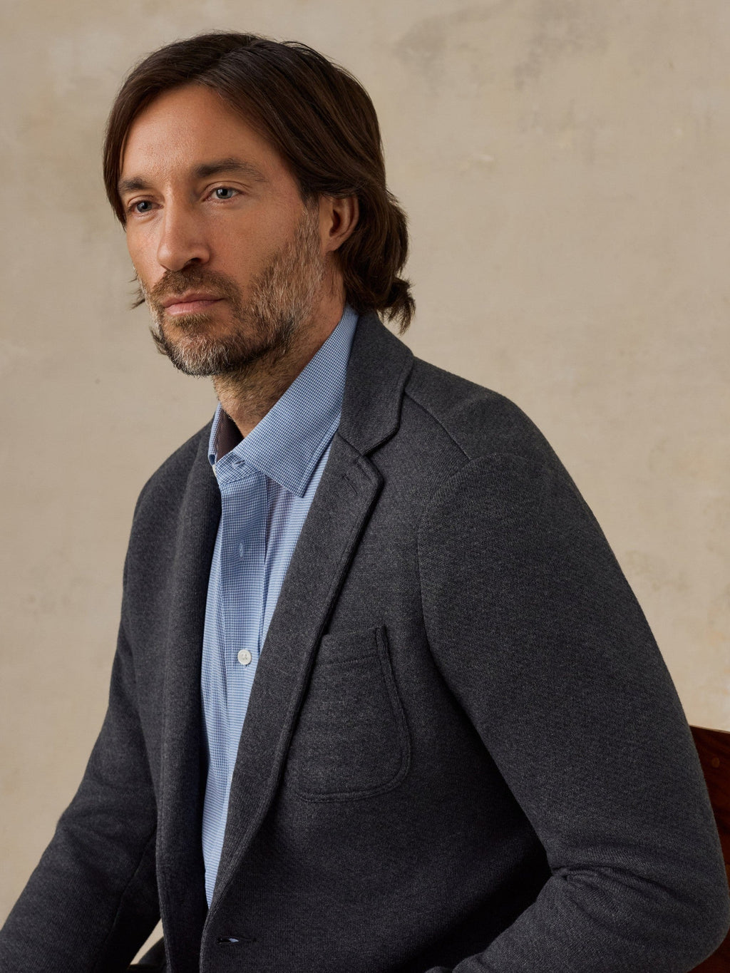 Inlet Knit Blazer - Black Sky Melange