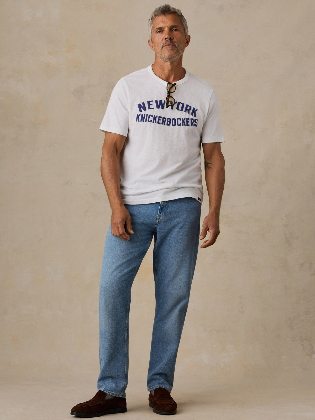 NY Knicks Sunwashed Regenerative Tee - White