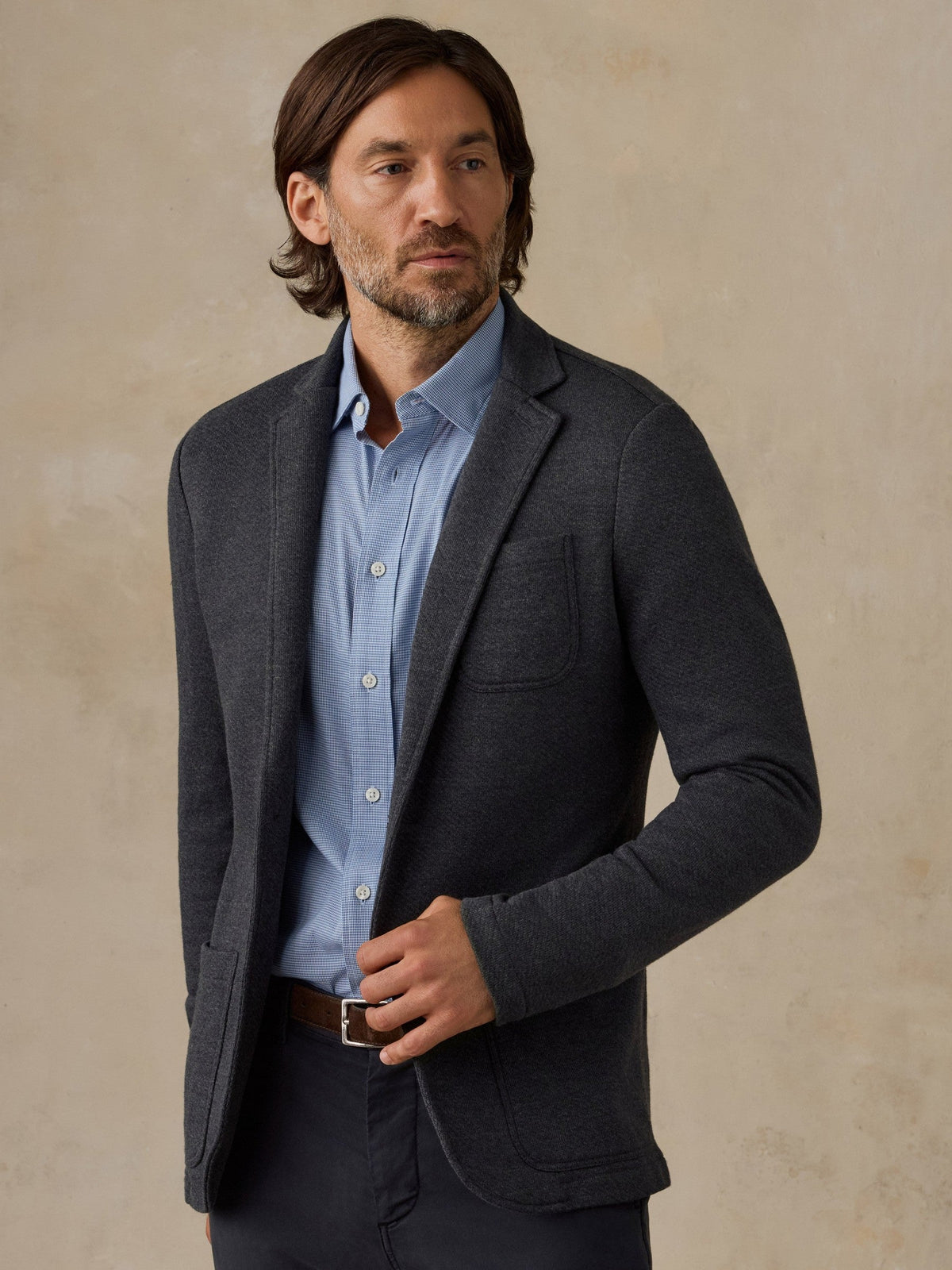 Inlet Knit Blazer - Black Sky Melange
