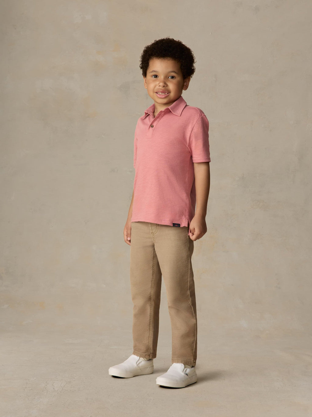 Little Kids Sunwashed Tee Polo - Faded Flag