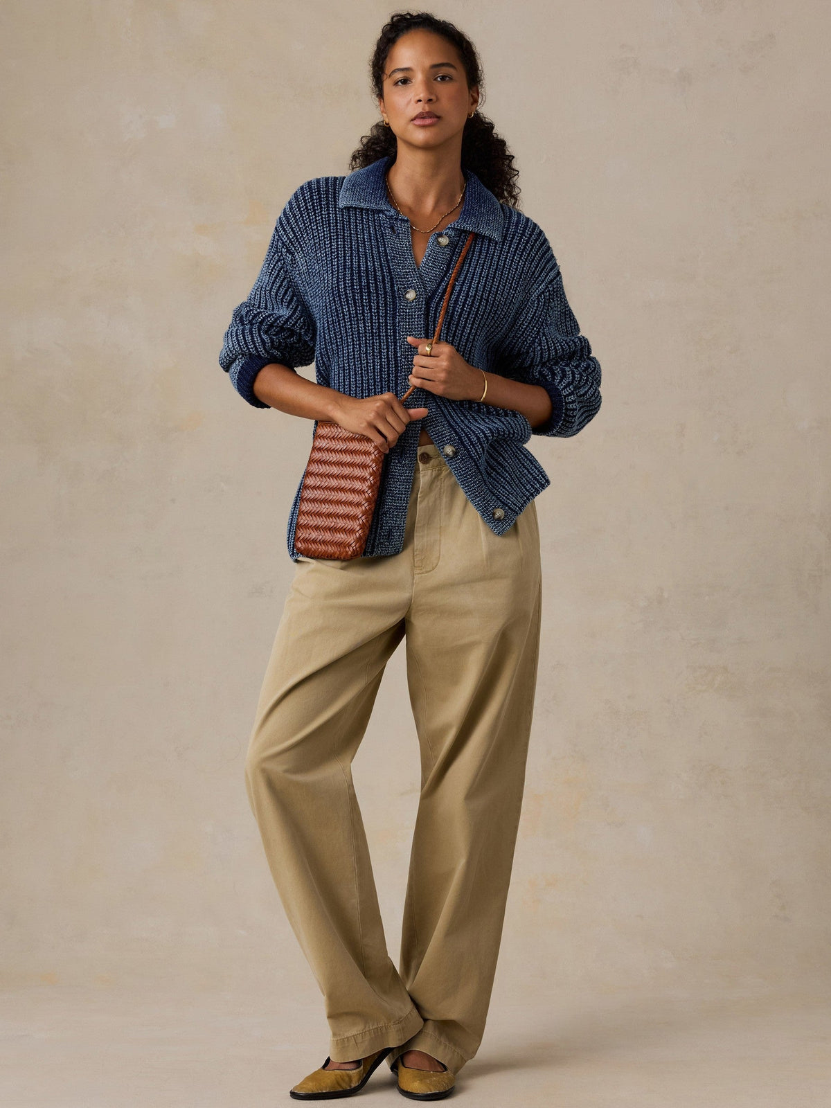 Sunwashed Indigo Cotton Lodge Cardigan - Midnight Indigo Wash