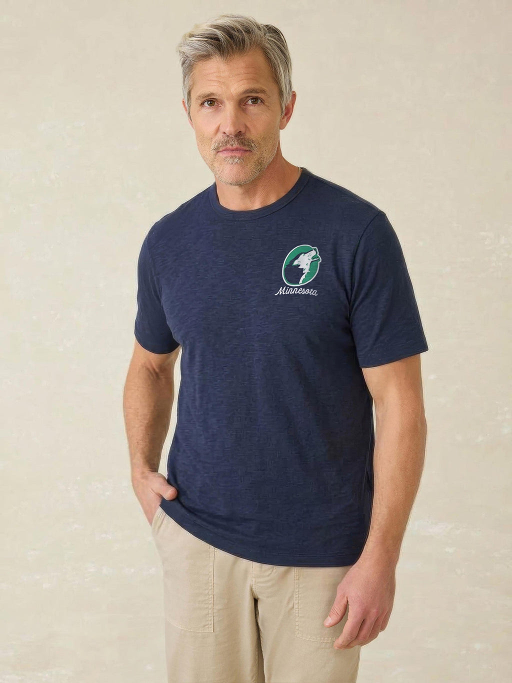 Minnesota Timberwolves Sunwashed Regenerative Tee - Lighthouse Navy