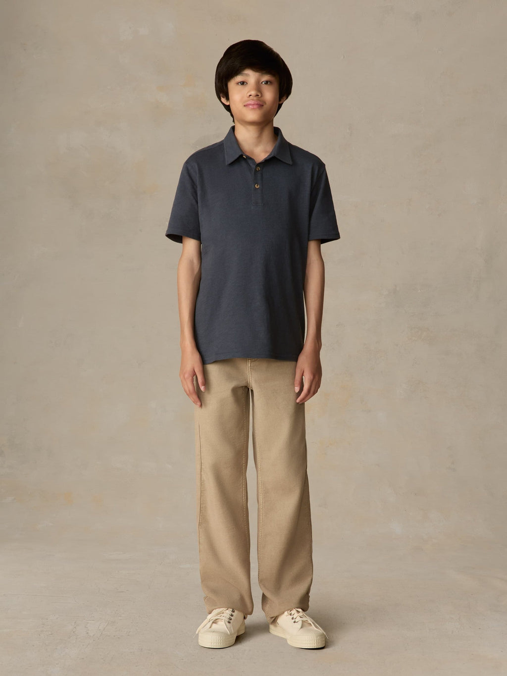 Big Kids Sunwashed Tee Polo - Dune Navy